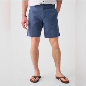 Faherty Tradewinds Linen Blend Short 7.5" Inseam in Night Sea Blue Size 42